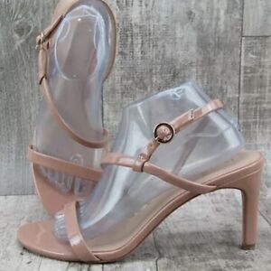 NWT Enzo Angiolini - Sandria Patent Elegant Nude Strappy Heels NEW